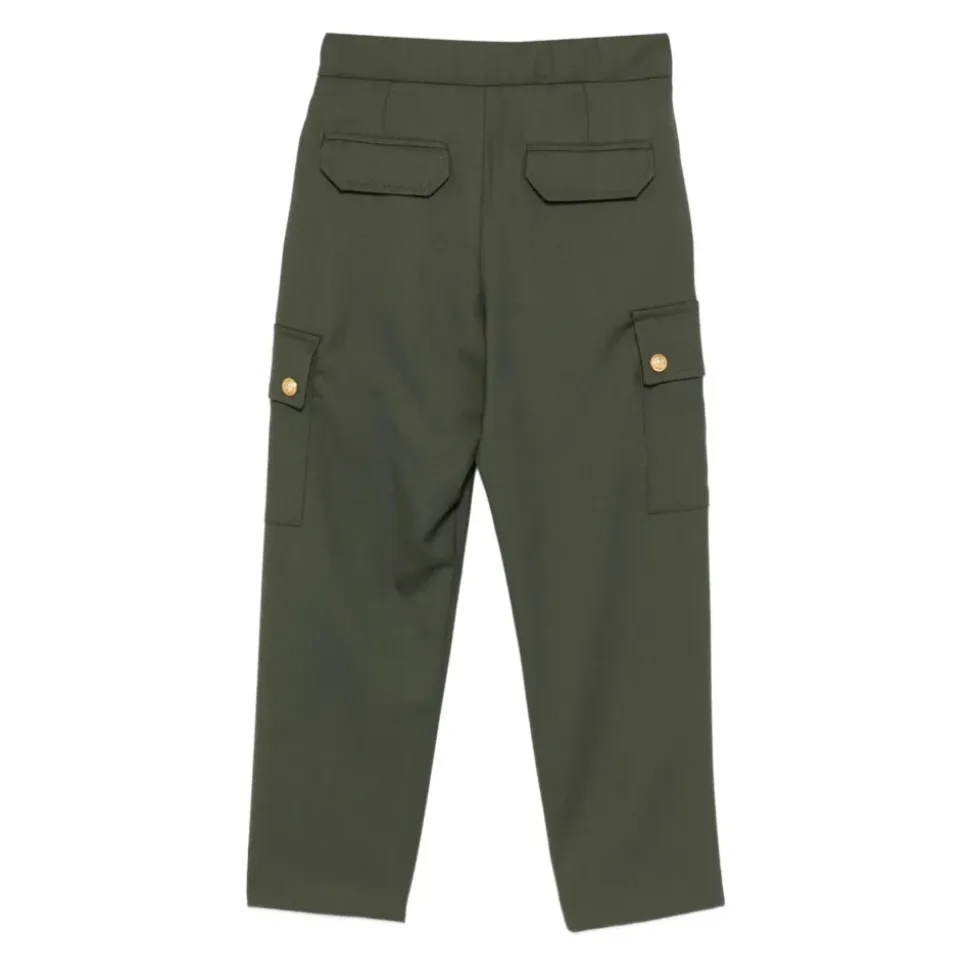 Pantaloni cargo con bottoni dorati