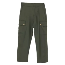 Pantaloni cargo con bottoni dorati