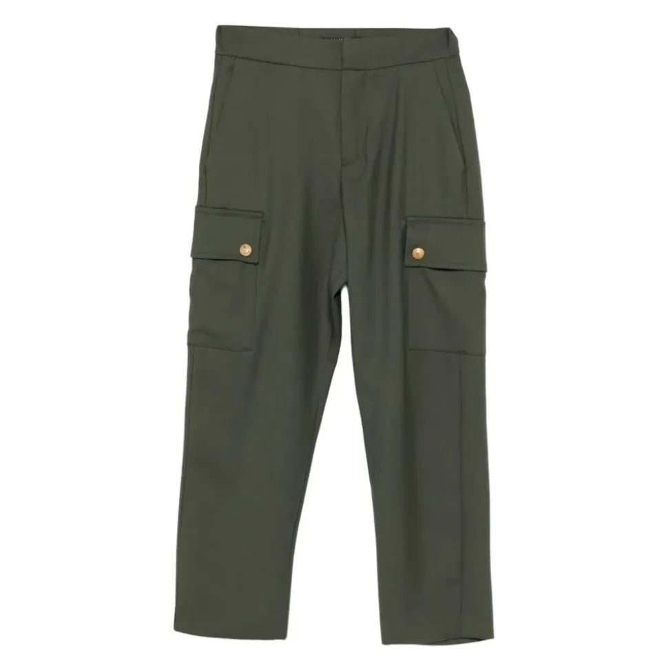 Pantaloni cargo con bottoni dorati