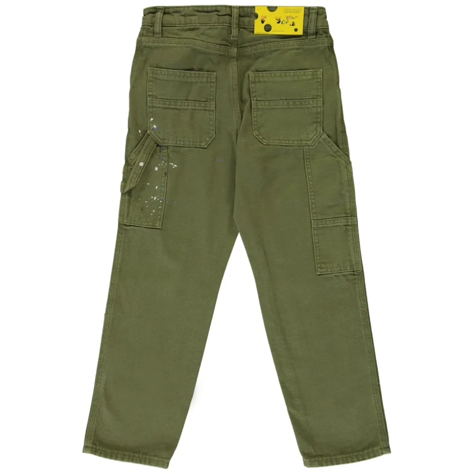 Pantaloni Cargo con Cuciture a Contrasto