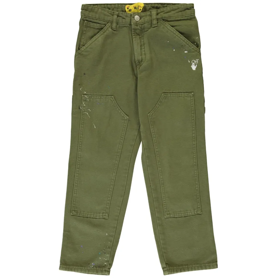 Pantaloni Cargo con Cuciture a Contrasto