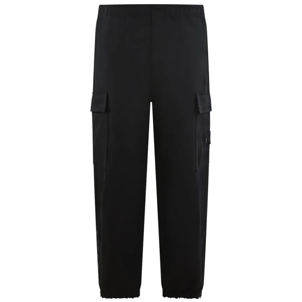 Pantaloni Cargo in Flanella di Lana e Nylon