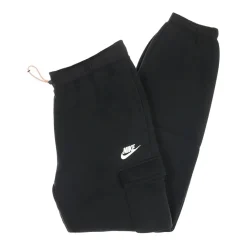 Pantaloni Cargo in Pile Nero/Bianco