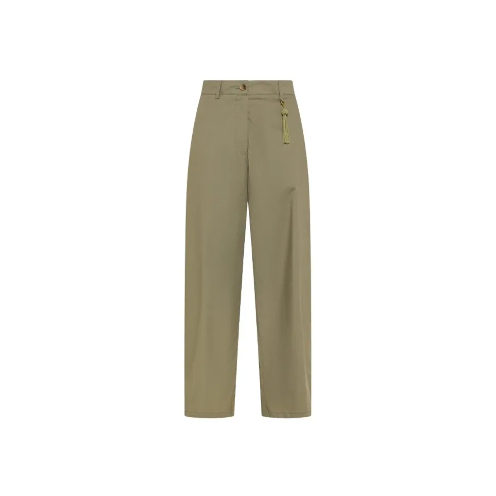 Pantaloni Carrot Fit in Popeline Stretch