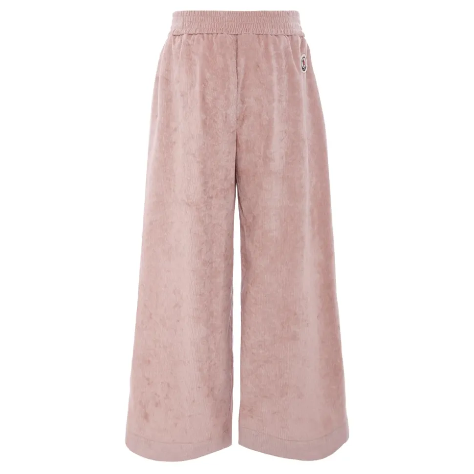 Pantaloni Casual in Velluto Rosa