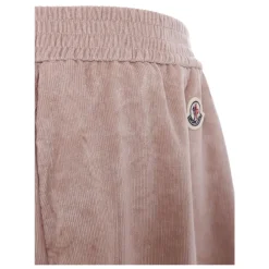 Pantaloni Casual in Velluto Rosa