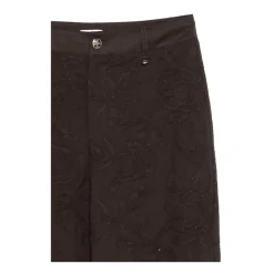 Pantaloni con Ricami Floreali