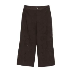 Pantaloni con Ricami Floreali