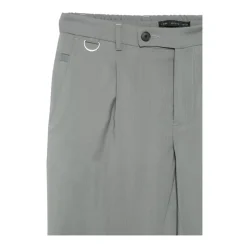 Pantaloni cropped in lana a pieghe