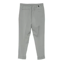 Pantaloni cropped in lana a pieghe