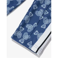 Pantaloni da tuta blu con motivo paisley di orsetti