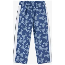 Pantaloni da tuta blu con motivo paisley di orsetti