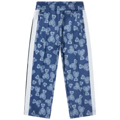 Pantaloni da tuta blu con motivo paisley di orsetti