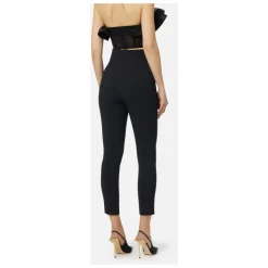 Pantaloni Elasticizzati in Crêpe Doppio