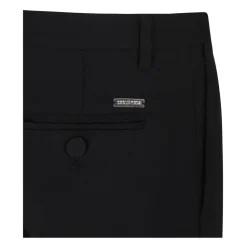 Pantaloni eleganti neri con logo in metallo