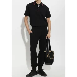 Pantaloni in Cotone con Polsini Elasticizzati
