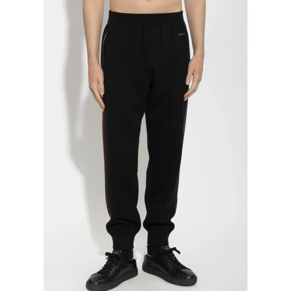 Pantaloni in Cotone con Polsini Elasticizzati