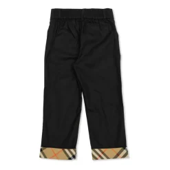Pantaloni in Cotone con Risvolto Check