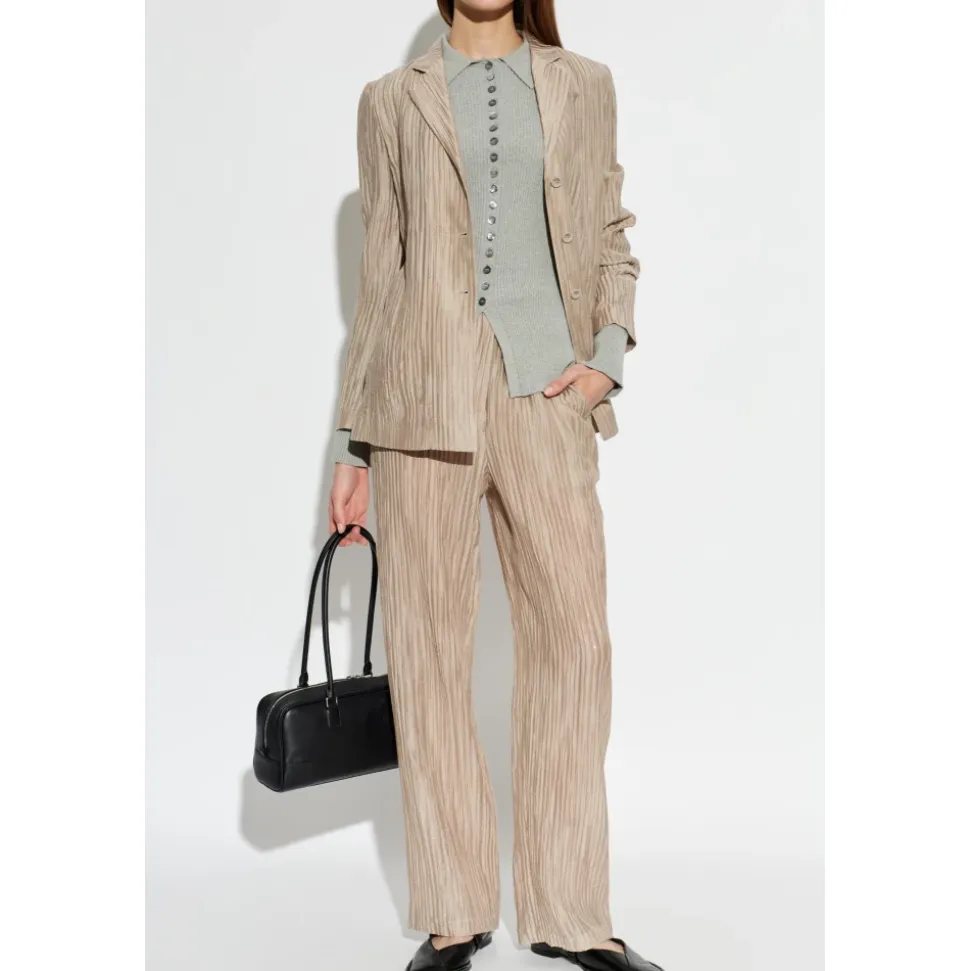 Pantaloni in Creponne Plissettato Scintillante