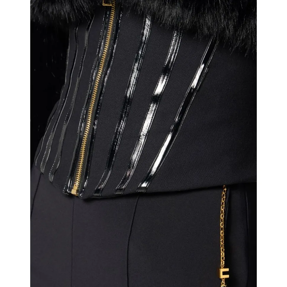 Pantaloni in crêpe leggero con catena gioiello
