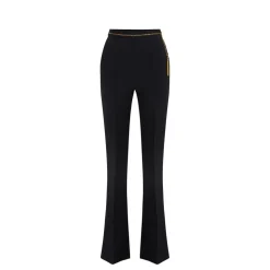 Pantaloni in crêpe leggero con catena gioiello