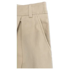 Pantaloni in Gabardine di Cotone Stretch con Pieghe