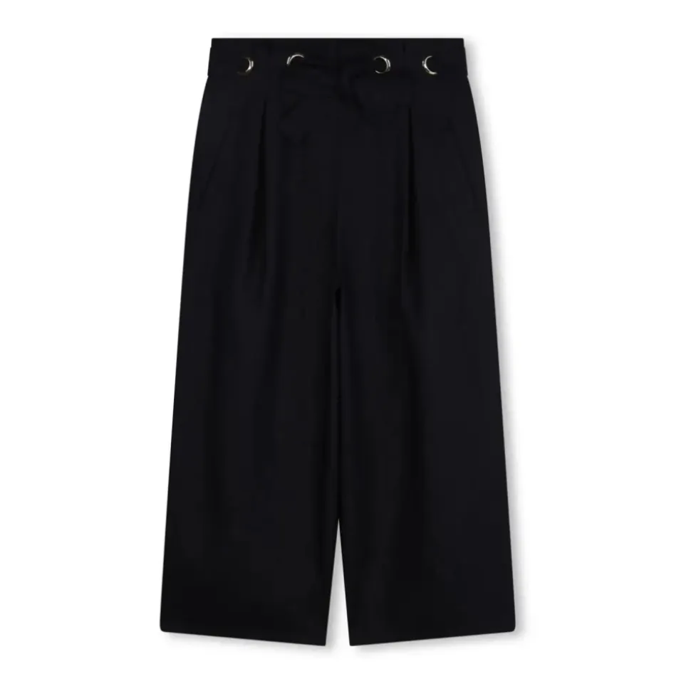 Pantaloni in Lino con Dettaglio Plissé