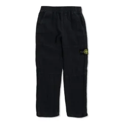 Pantaloni in Lino con Patch Logo
