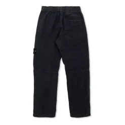 Pantaloni in Lino con Patch Logo
