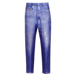 Pantaloni in Seta Effetto Denim