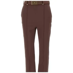 Pantaloni in tessuto tecnico bielastico con cintura