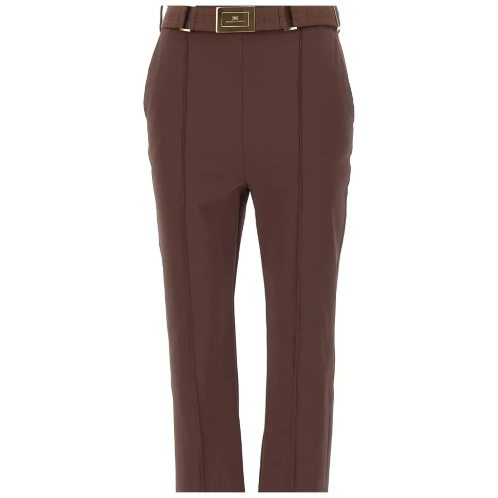 Pantaloni in tessuto tecnico bielastico con cintura