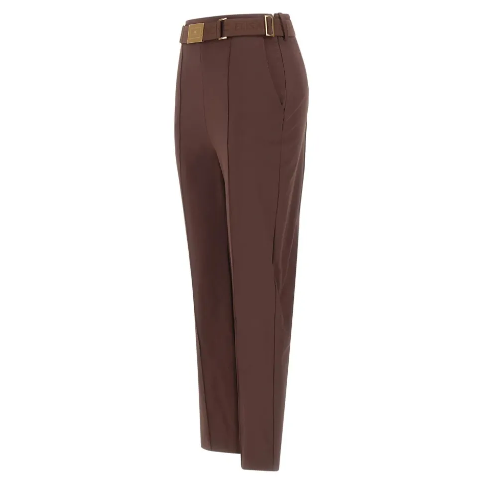 Pantaloni in tessuto tecnico bielastico con cintura