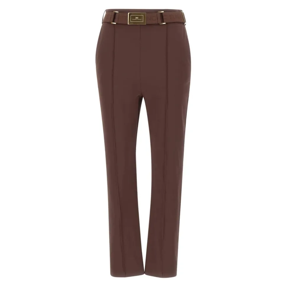 Pantaloni in tessuto tecnico bielastico con cintura