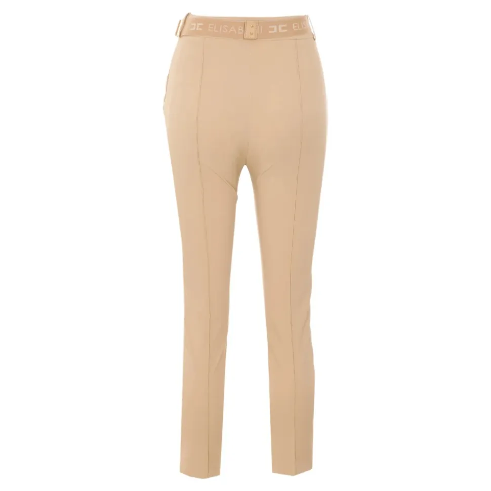 Pantaloni in tessuto tecnico bielastico con cintura