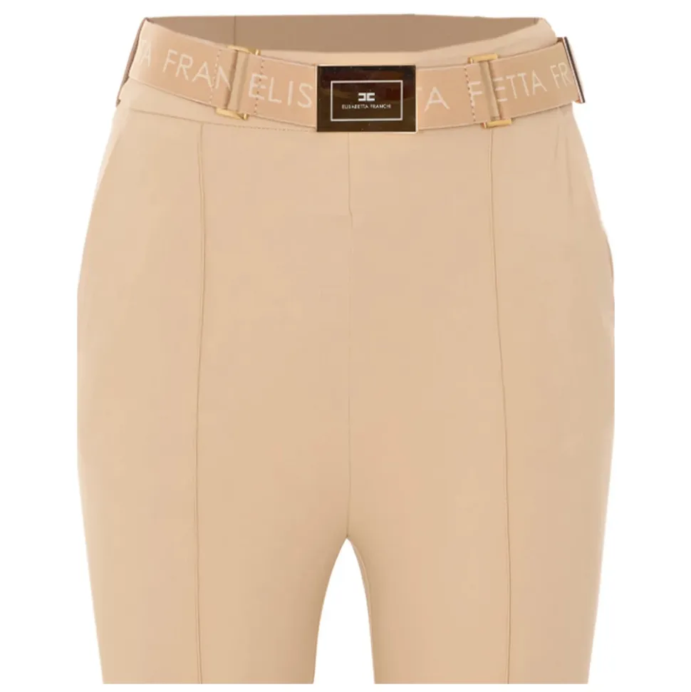 Pantaloni in tessuto tecnico bielastico con cintura