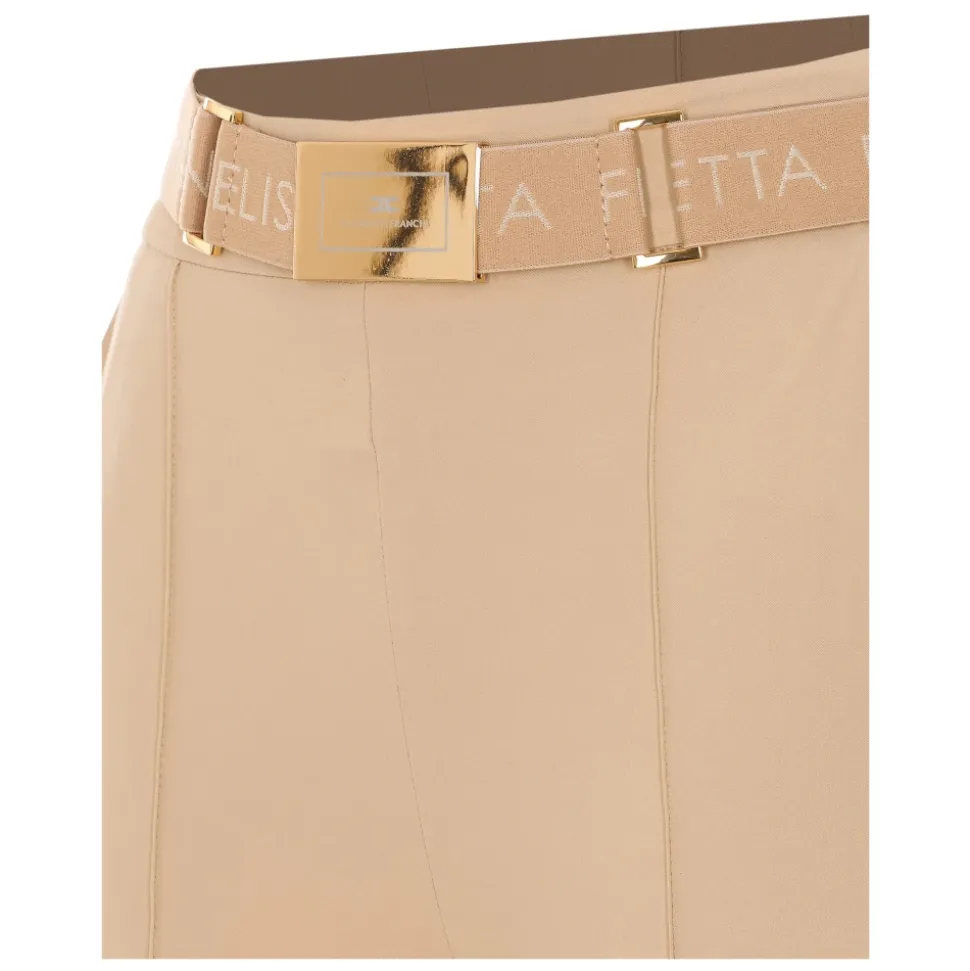Pantaloni in tessuto tecnico bielastico con cintura
