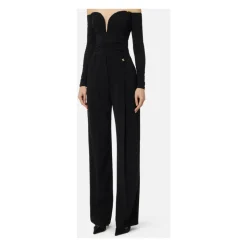 Pantaloni Leggeri in Crêpe con Charm Logo