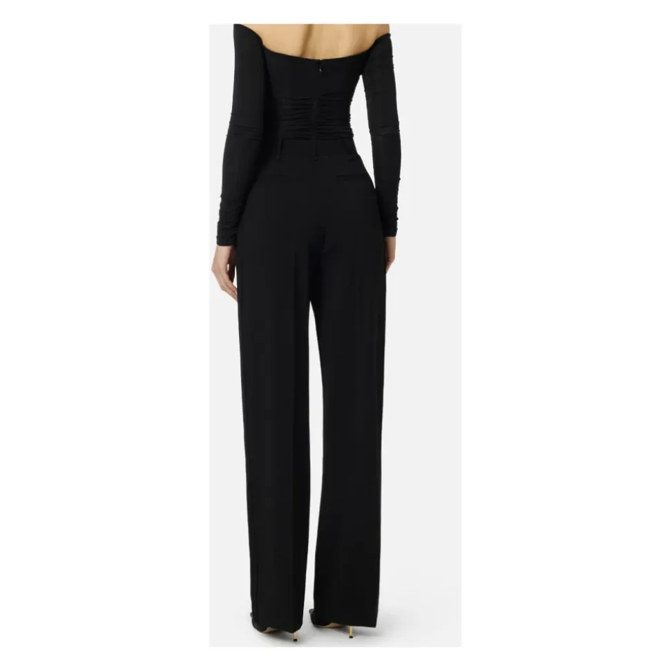 Pantaloni Leggeri in Crêpe con Charm Logo