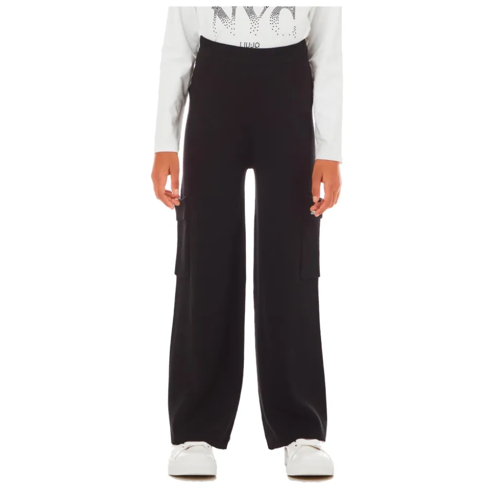Pantaloni Lunghi in Maglia a Gamba Larga