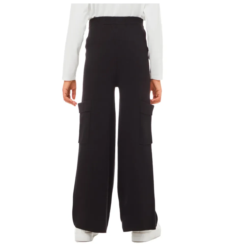 Pantaloni Lunghi in Maglia a Gamba Larga