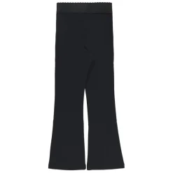 Pantaloni Neri Ragazza Vita Elastica Logo