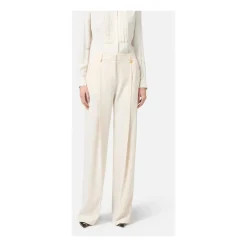 Pantaloni Palazzo con Pences e Impunture a Contrasto