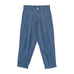 Pantaloni Plissettati con Risvolto