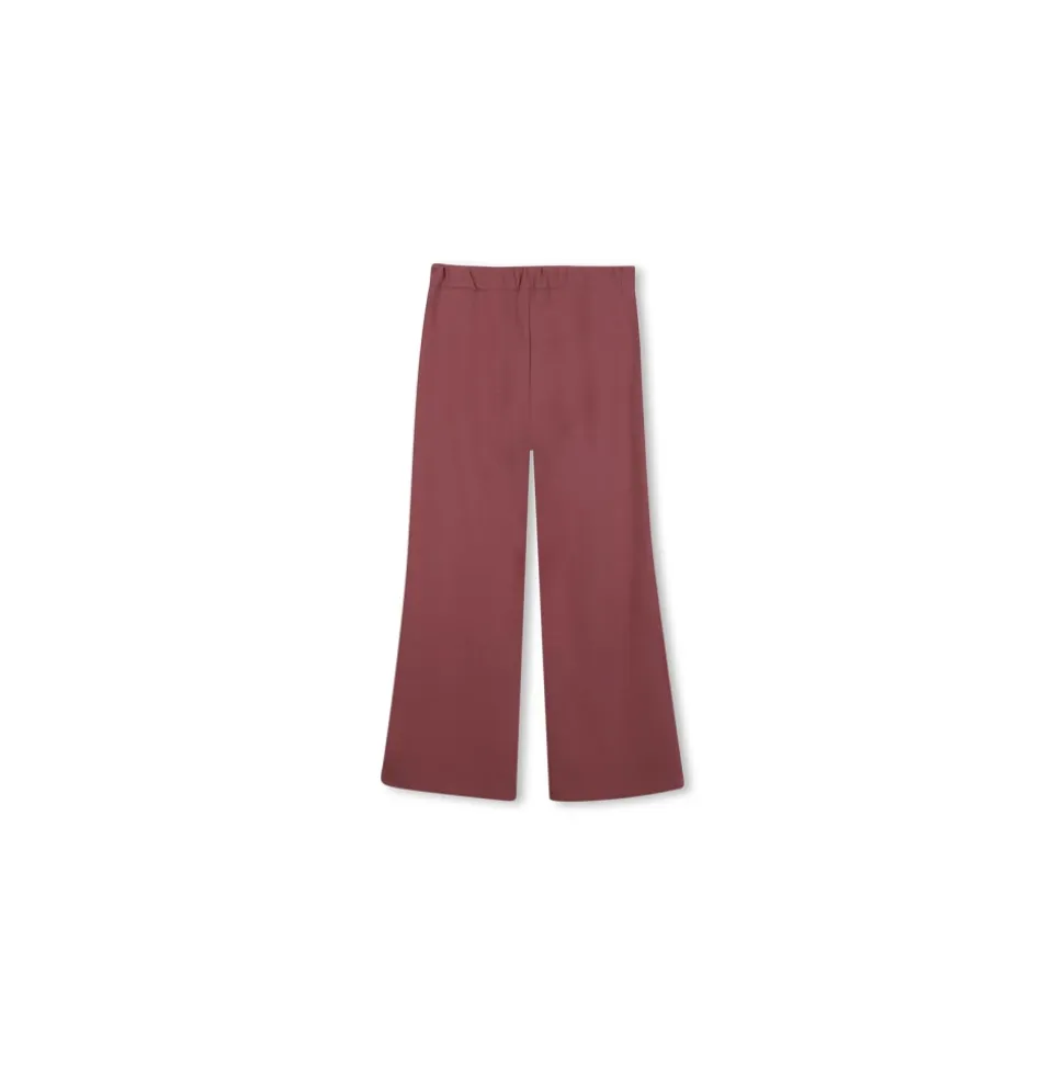Pantaloni Rosa a Gamba Larga con Cintura