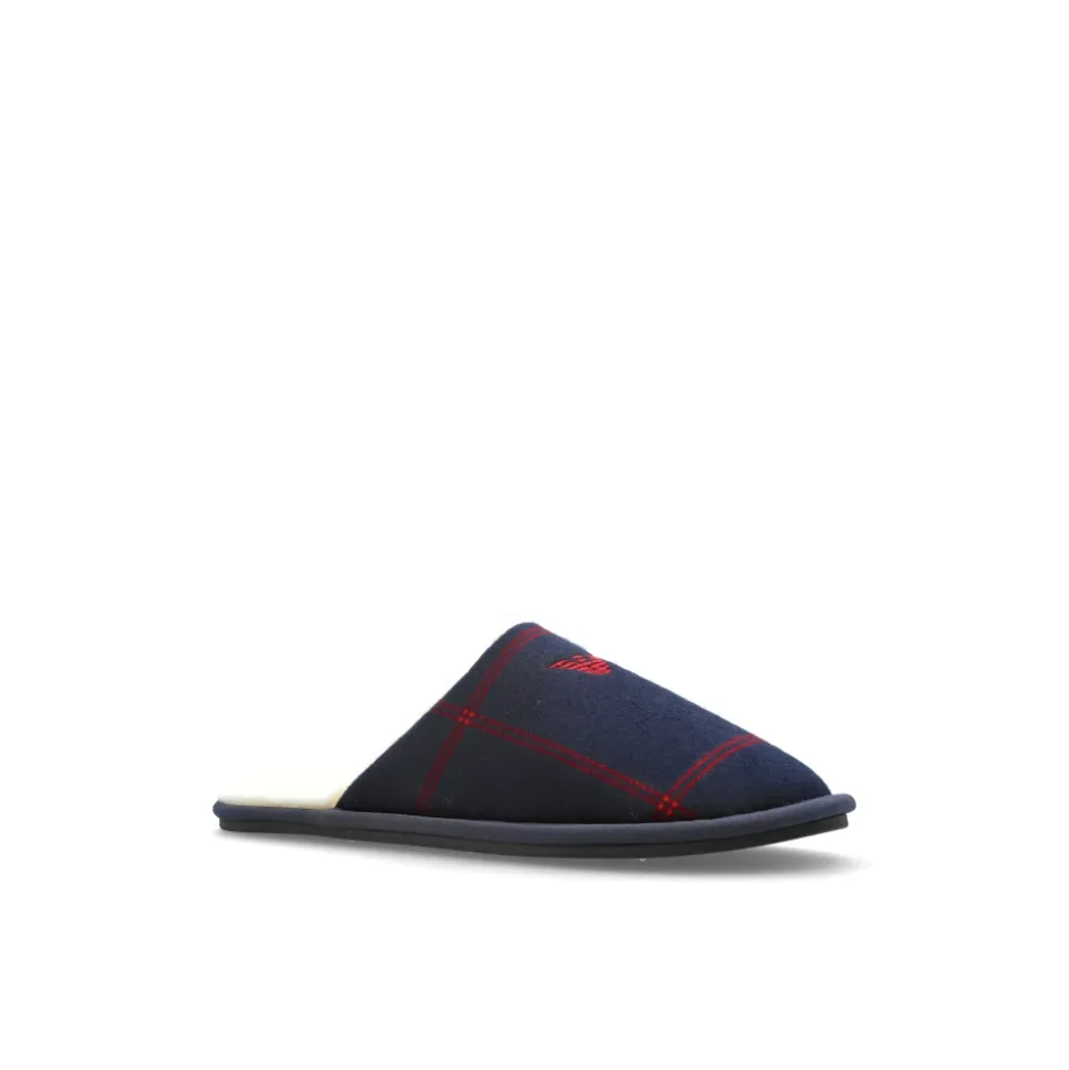 Pantofole in flanella con motivo tartan