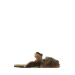 Pantofole in Shearling e Suede