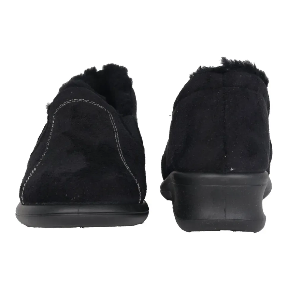Pantofole nere da donna per casa, accoglienti e alla moda