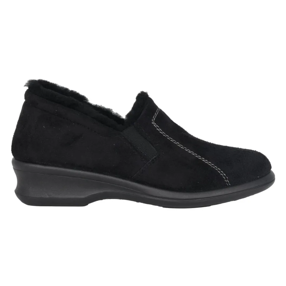 Pantofole nere da donna per casa, accoglienti e alla moda