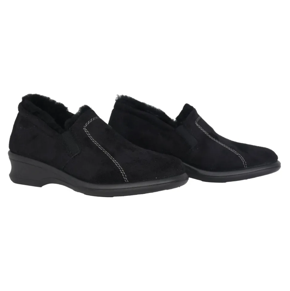 Pantofole nere da donna per casa, accoglienti e alla moda